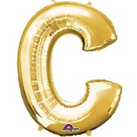 16" C Letter Gold Air Filled Balloons
