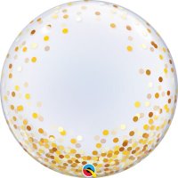 24" Gold Confetti Dots Deco Bubbles