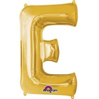 (image for) 16" E Letter Gold Air Filled Balloons