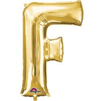 16" F Letter Gold Air Filled Balloons