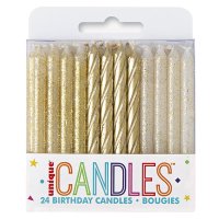 (image for) Gold Mixed Party Candles 24pk