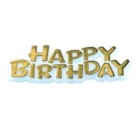 Gold Happy Birthday Motto Cake Topper