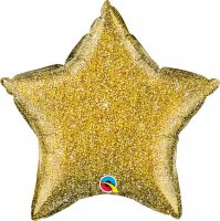20" Gold Glittergraphic Star Balloon