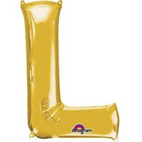 (image for) 16" L Letter Gold Air Filled Balloons