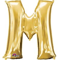 (image for) 16" M Letter Gold Air Filled Balloons