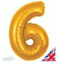 34" Oaktree Gold Number 6 Shape Balloons