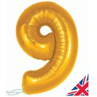 (image for) 34" Oaktree Gold Number 9 Shape Balloons