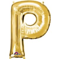 (image for) 16" P Letter Gold Air Filled Balloons
