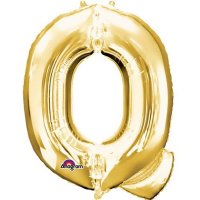 (image for) 16" Q Letter Gold Air Filled Balloons