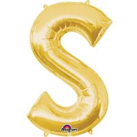 (image for) 16" S Letter Gold Air Filled Balloons