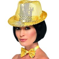 Gold Sequin Trilby Hats