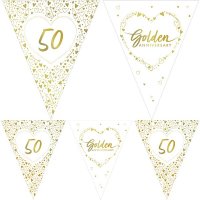 Golden Anniversary Paper Flag Bunting