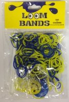 Blue And Yellow Loom Bands with Smiley Charms