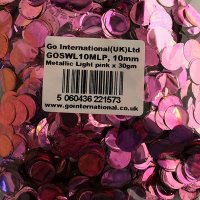 10mm Metallic Light Pink Circular Confetti 30g