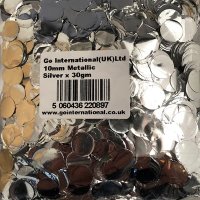 10mm Metallic Silver Circular Confetti 30g