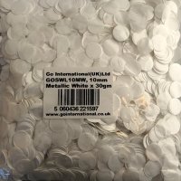 10mm Metallic White Circular Confetti 30g