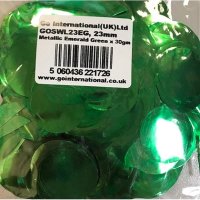 23mm Metallic Emerald Green Circular Confetti 30g