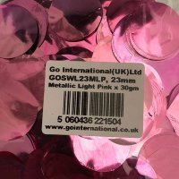 23mm Metallic Light Pink Circular Confetti 30g