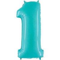 40" Grabo Pastel Blue Number 1 Supershape Balloons