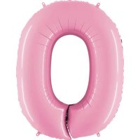40" Grabo Pastel Pink Number 0 Supershape Balloons