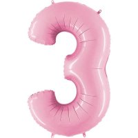 40" Grabo Pastel Pink Number 3 Supershape Balloons