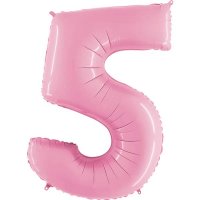 40" Grabo Pastel Pink Number 5 Supershape Balloons