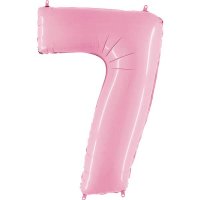 40" Grabo Pastel Pink Number 7 Supershape Balloons