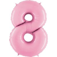 40" Grabo Pastel Pink Number 8 Supershape Balloons