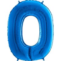 26" Grabo Blue Number 0 Shape Balloons
