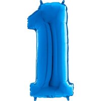 26" Grabo Blue Number 1 Shape Balloons