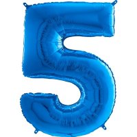 26" Grabo Blue Number 5 Shape Balloons