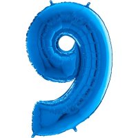 26" Grabo Blue Number 9 Shape Balloons