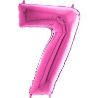 26" Grabo Fuchsia Pink Number 7 Shape Balloons