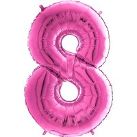 (image for) 26" Grabo Fuchsia Pink Number 8 Shape Balloons