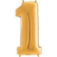 26" Grabo Gold Number 1 Shape Balloons