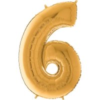 26" Grabo Gold Number 6 Shape Balloons