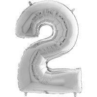 (image for) 26" Grabo Silver Number 2 Shape Balloons