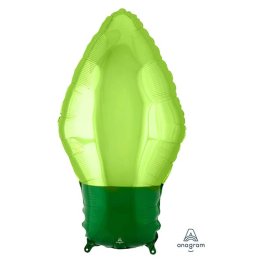 (image for) 22" Green Christmas Light Bulb Junior Supershape Balloons