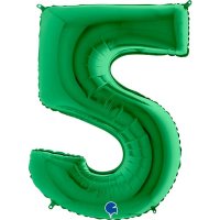40" Grabo Green Number 5 Supershape Balloons