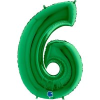 40" Grabo Green Number 6 Supershape Balloons