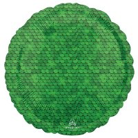 18" Forest Green Sequin Print Foil Balloons