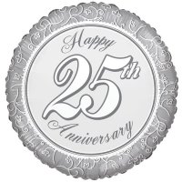 (image for) 18" Happy 25th Wedding Anniversary Foil Balloons