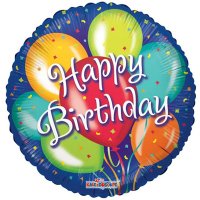 (image for) 18" Happy Birthday Balloons In Blue Foil Balloons