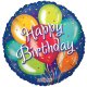 (image for) 18" Happy Birthday Balloons In Blue Foil Balloons