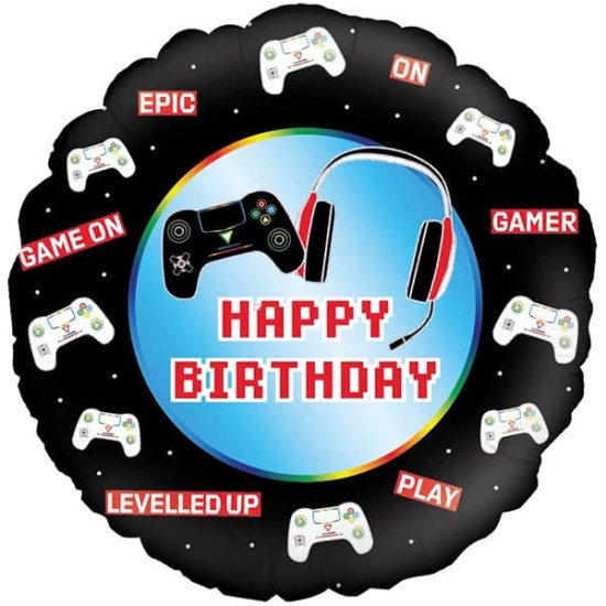 (image for) 18" Happy Birthday Controller Foil Balloons