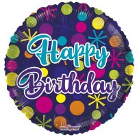 (image for) 18" Happy Birthday Dots Foil Balloons