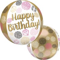 Happy Birthday Gems Orbz Foil Balloons