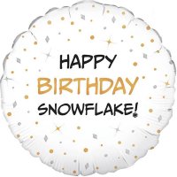 18" Happy Birthday Snowflake Foil Balloons