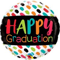 18" Happy Graduation Colour Dabs Foil Balloons