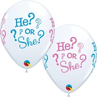 11" He? Or She? Latex Balloons 6pk